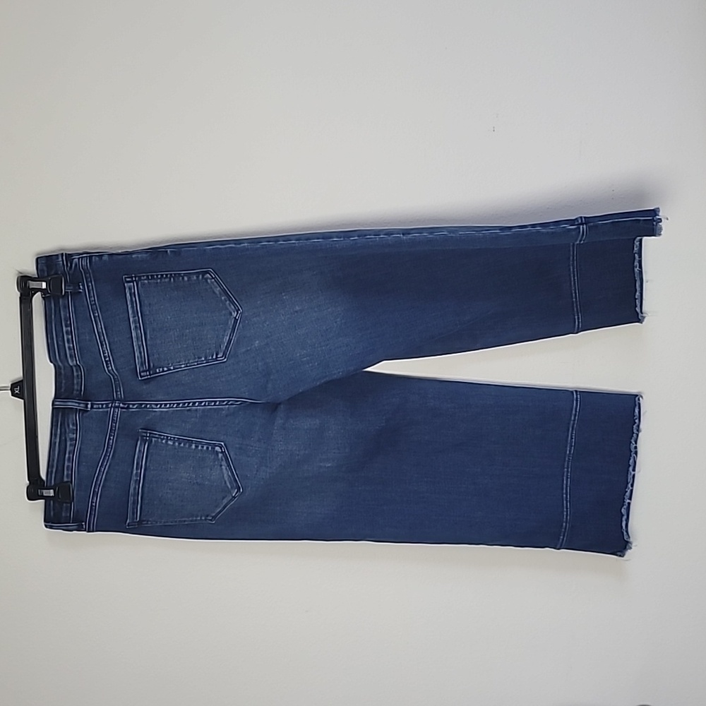 J.Jill High Rise Wide Leg Crop Jeans Raw Hem Stretch Denim Women Size 6 Petite - Picture 4 of 7